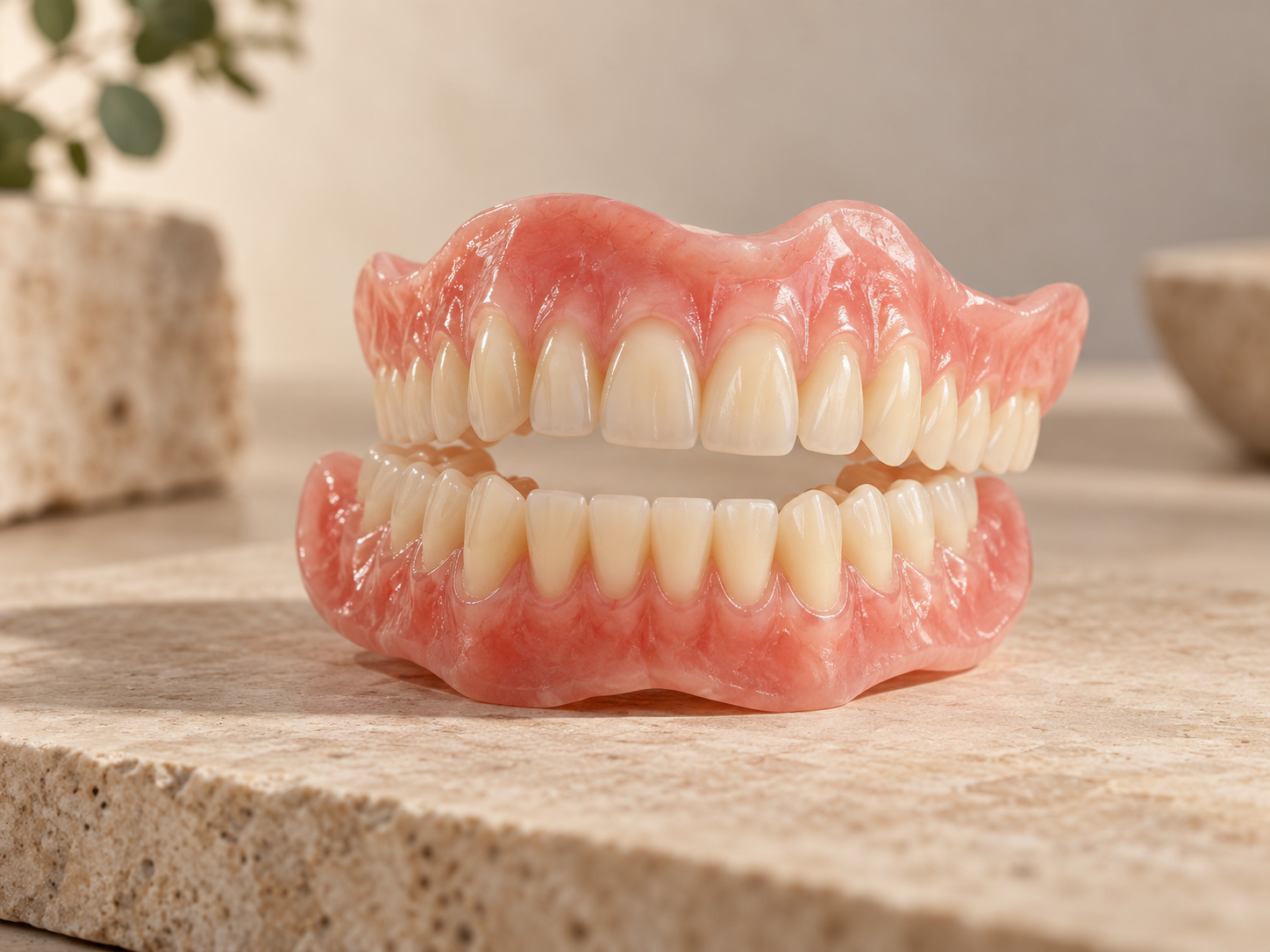 Aesthetic complete denture product photograph